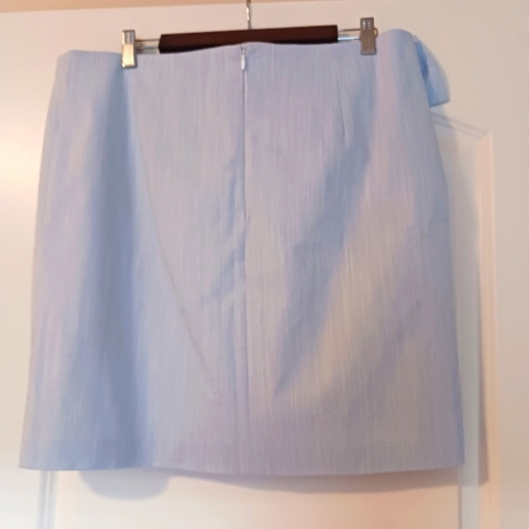Loft Bow Blue Plus Size Skirt Zipper Back Lined Cotton Blend - Picture 11 of 16